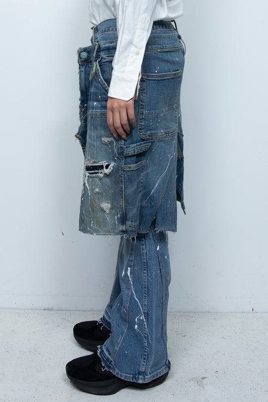 WRAPPED FLARE PAINTER JEANS