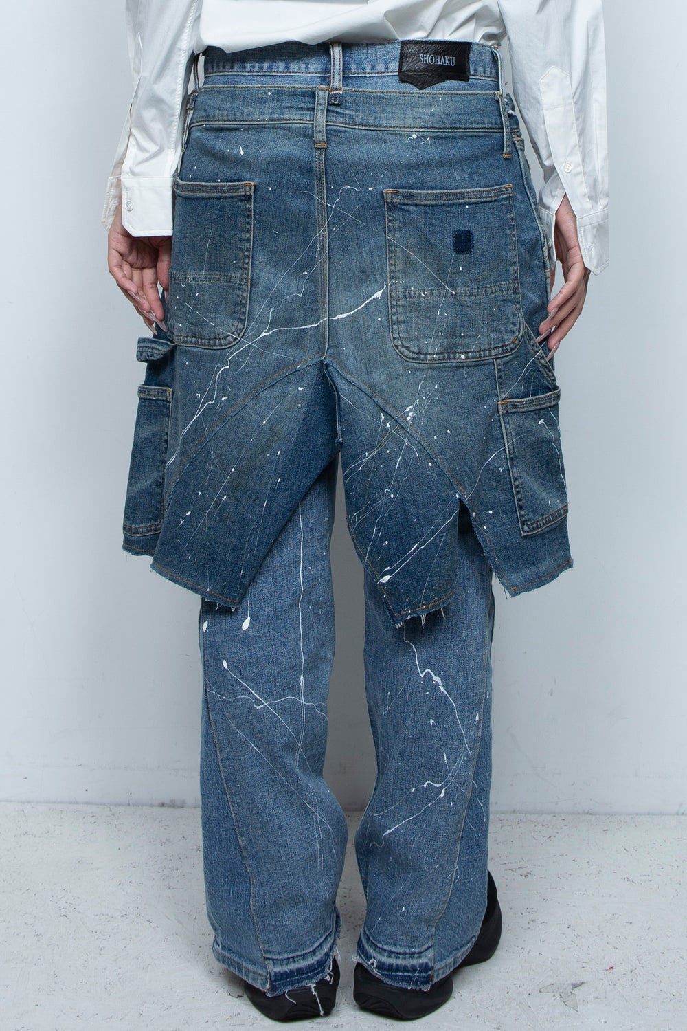 WRAPPED FLARE PAINTER JEANS