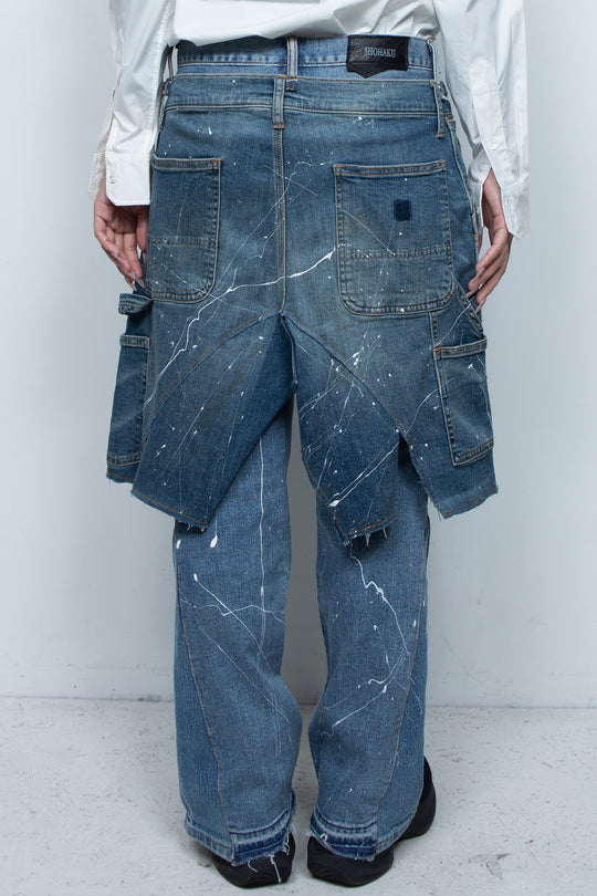 WRAPPED FLARE PAINTER JEANS