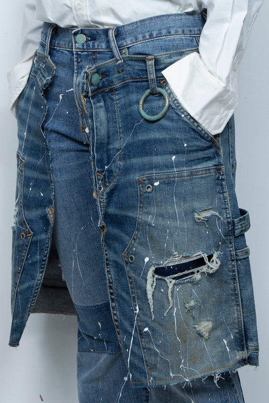 WRAPPED FLARE PAINTER JEANS