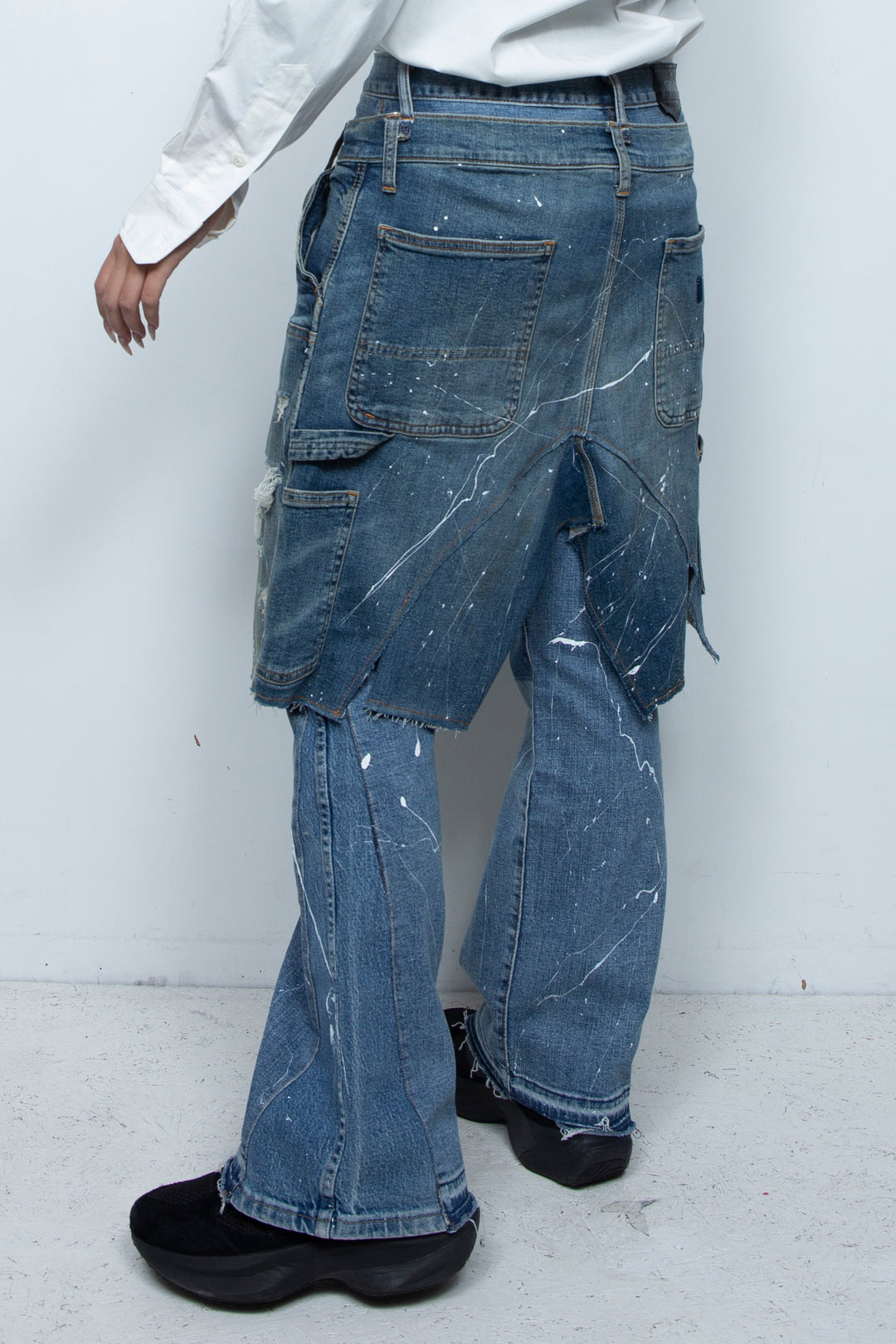 WRAPPED FLARE PAINTER JEANS