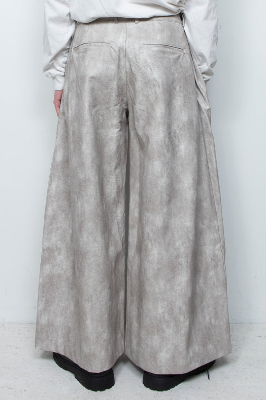 Leather-Look Wide Pants LA25AW012 WHITE