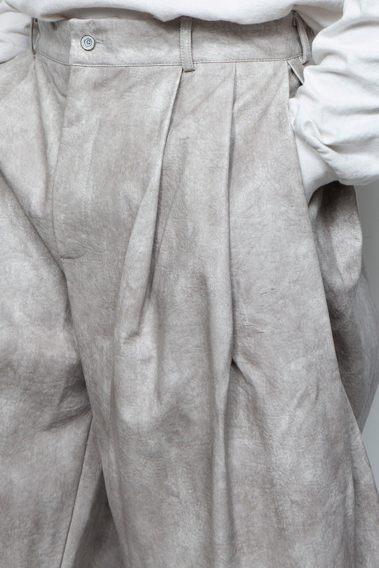 Leather-Look Wide Pants LA25AW012 WHITE