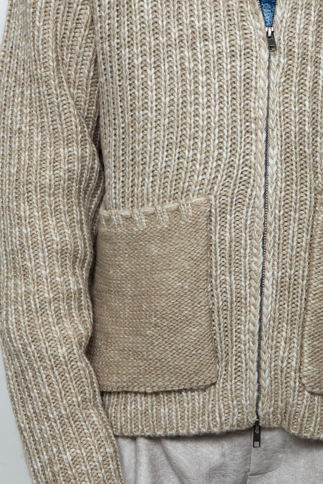 High Neck Knit Jacket LA25AW003 BEIGE