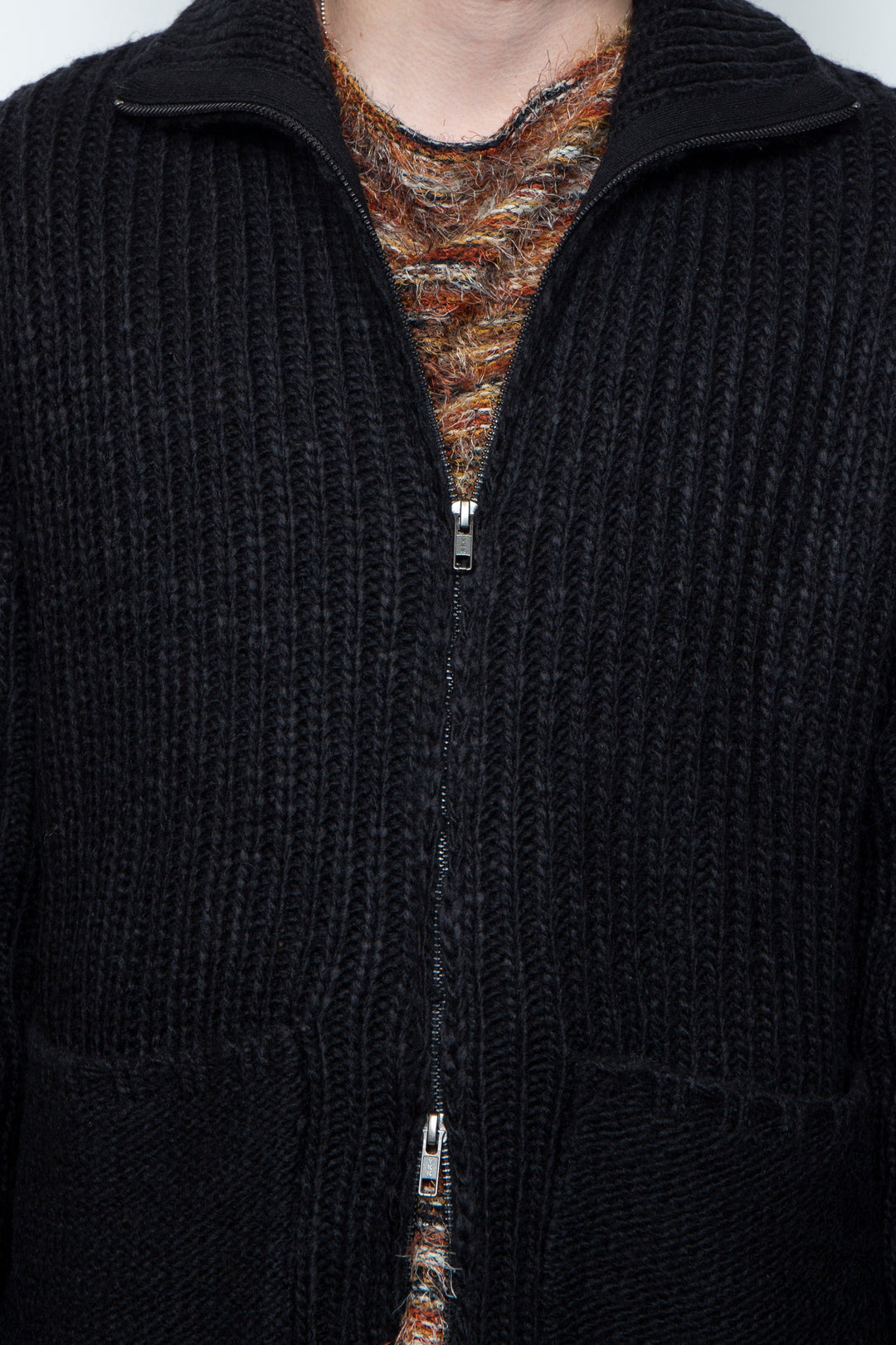 High Neck Knit Jacket LA25AW003 BLACK