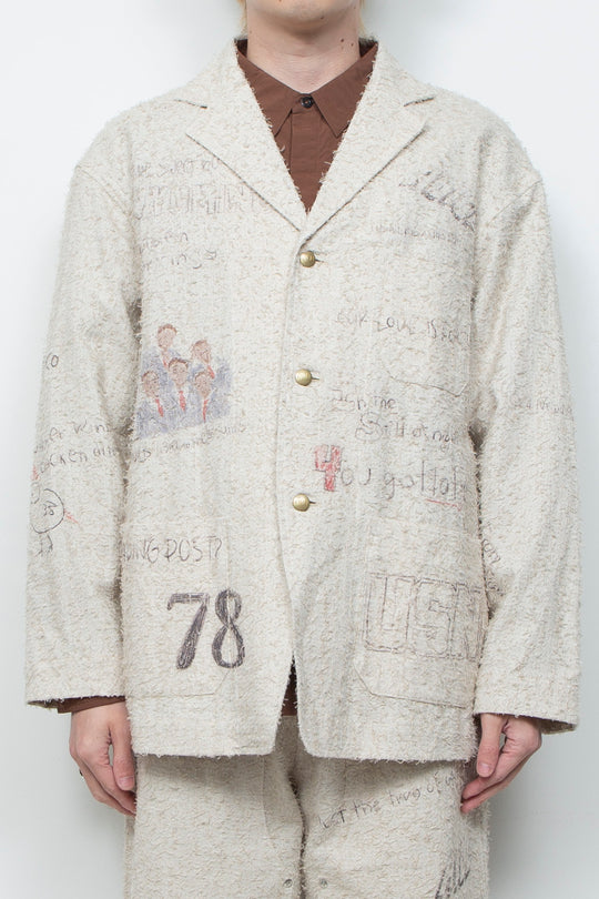 "ALICE" GRAPHIC MEMORIAL JACKET IVORY