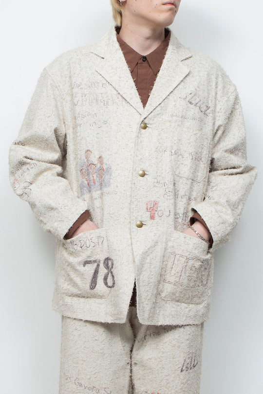 "ALICE" GRAPHIC MEMORIAL JACKET IVORY