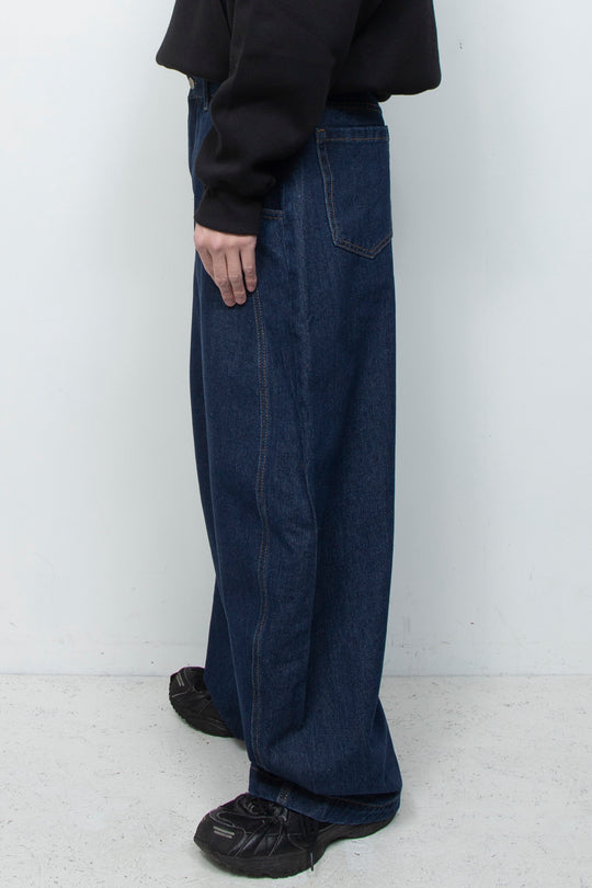 BARREL LEG JEANS (INDIGO)