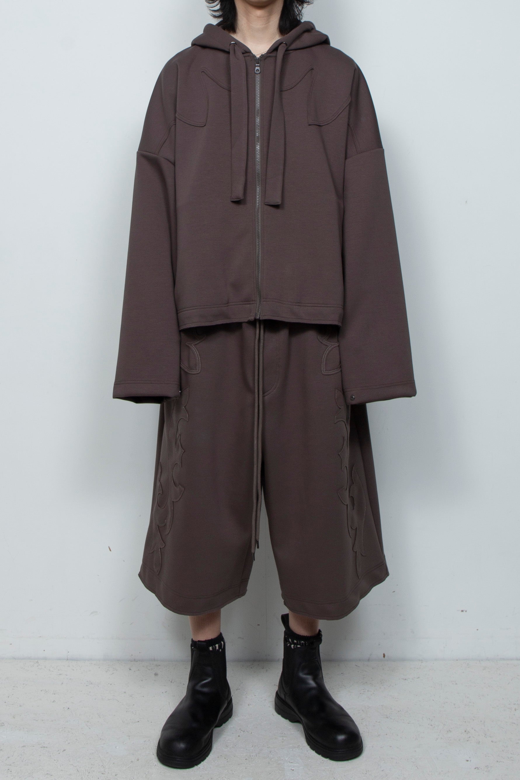 Western-Cut Double-Knit Baggy Shorts TAUPE / arenotis(アー