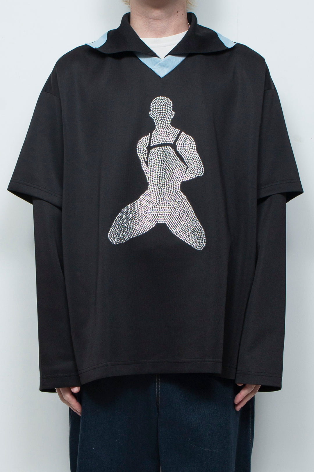 Flash diamond double-layer silhouette jersey