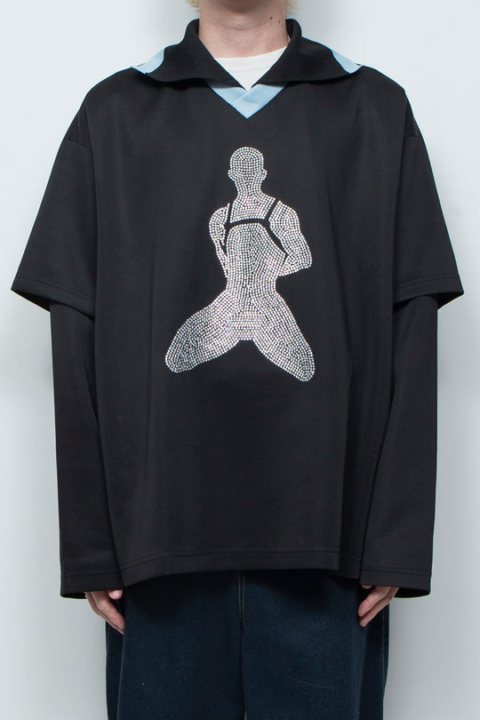 Flash diamond double-layer silhouette jersey