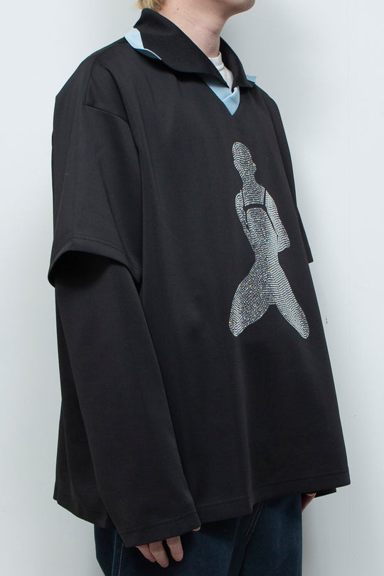 Flash diamond double-layer silhouette jersey