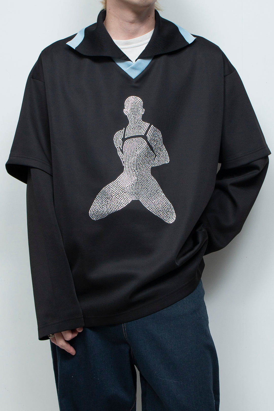 Flash diamond double-layer silhouette jersey