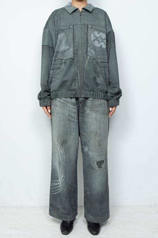 OVERSIZED TRACK PANTS GRAY