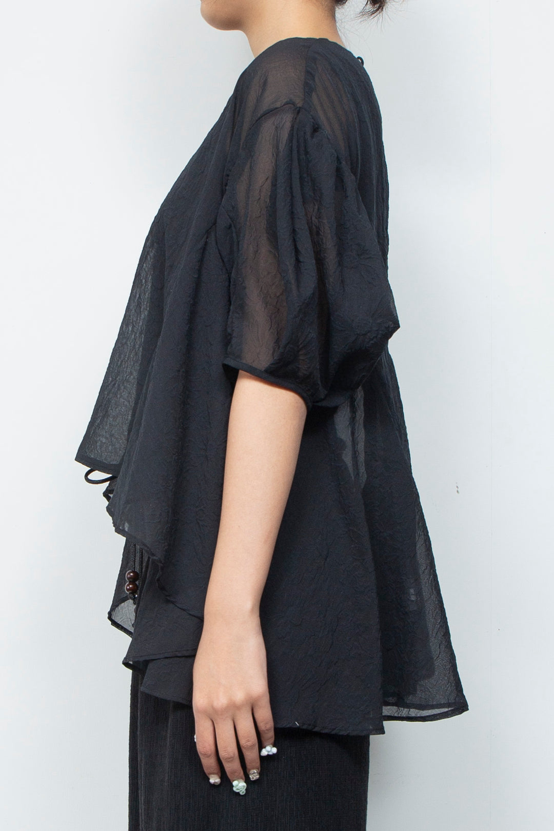 Airy Bloom Blouse Kinari Black