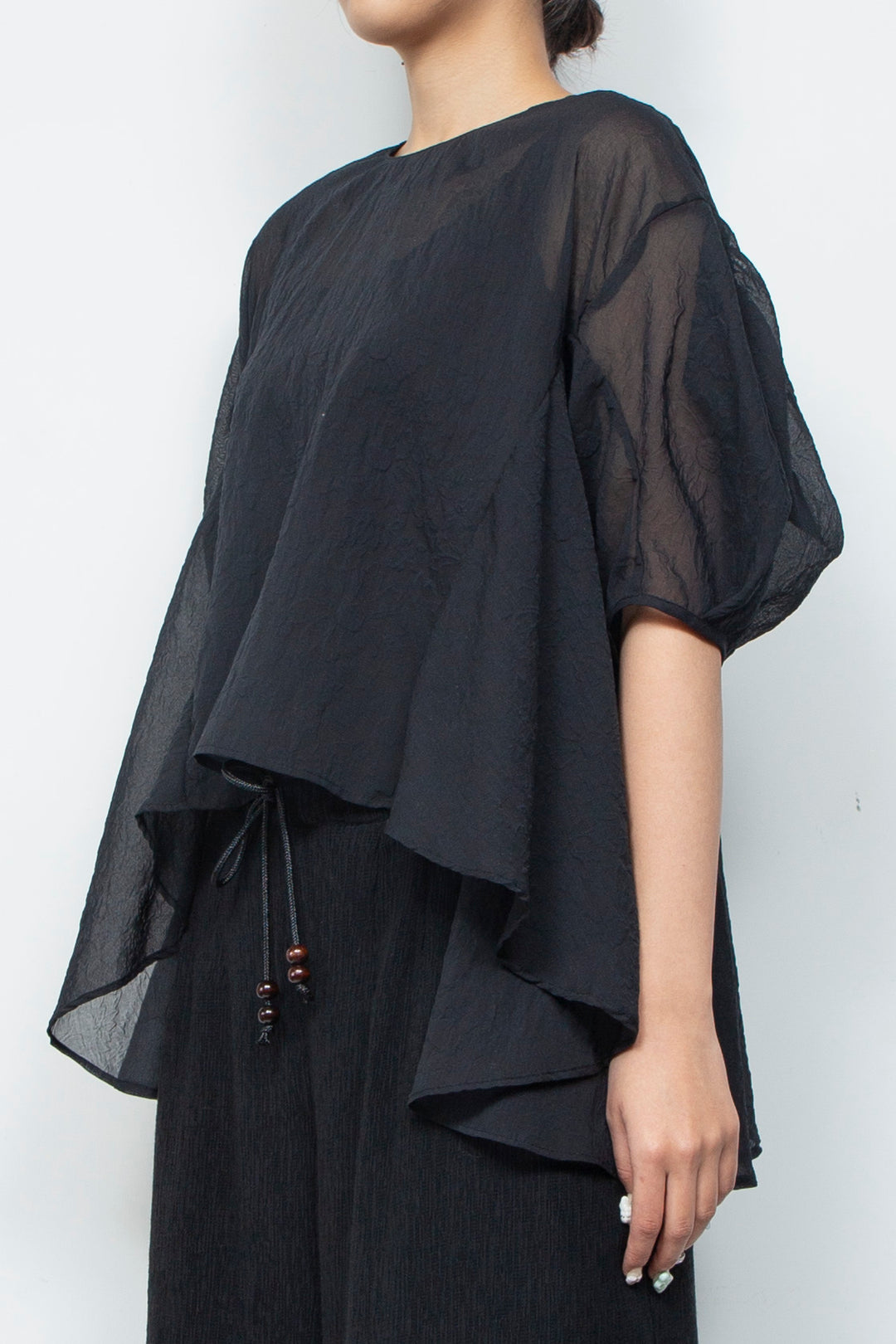 Airy Bloom Blouse Kinari Black