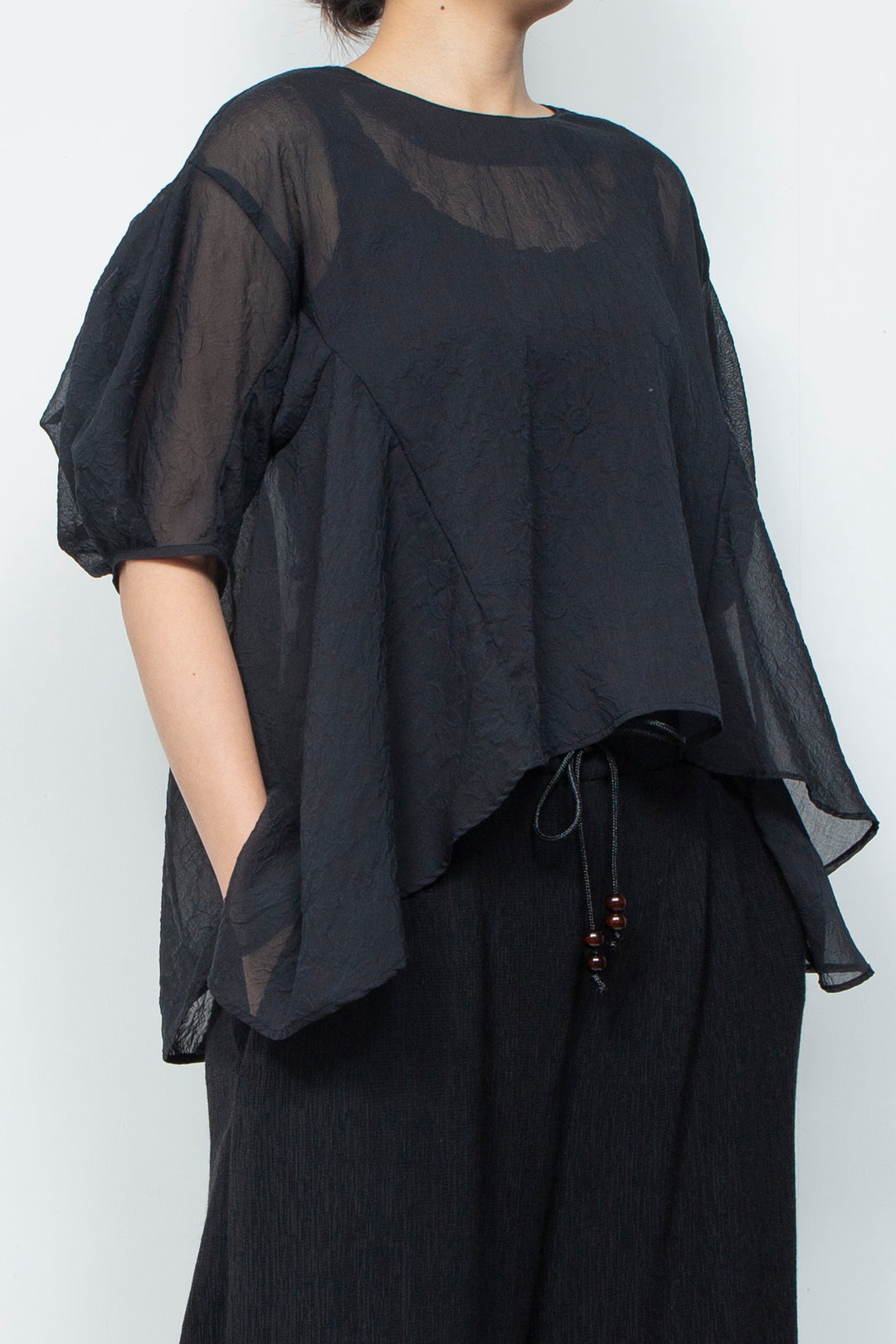 Airy Bloom Blouse Kinari Black