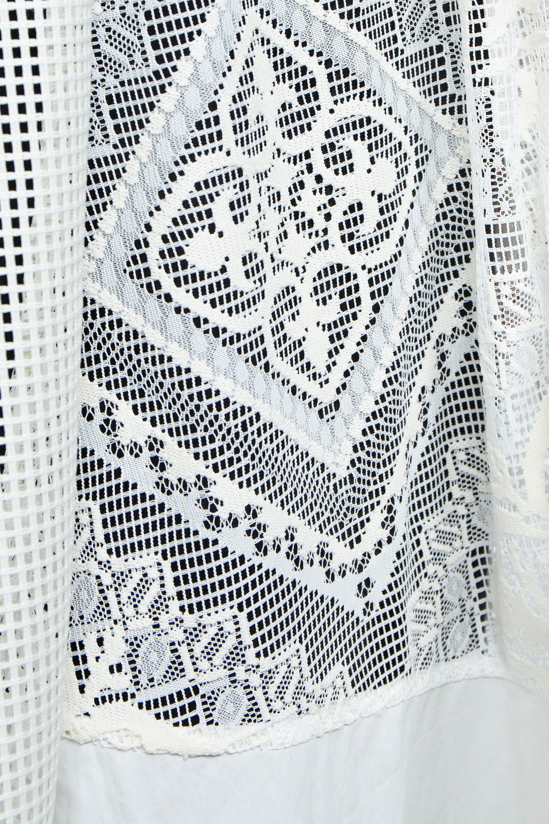 Lace Patchwork Dress Whtie