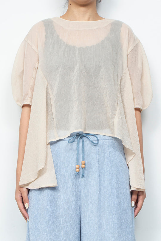 Airy Bloom Blouse Kinari Beige