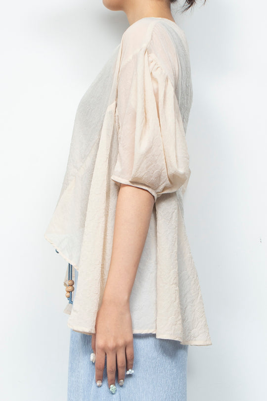 Airy Bloom Blouse Kinari Beige