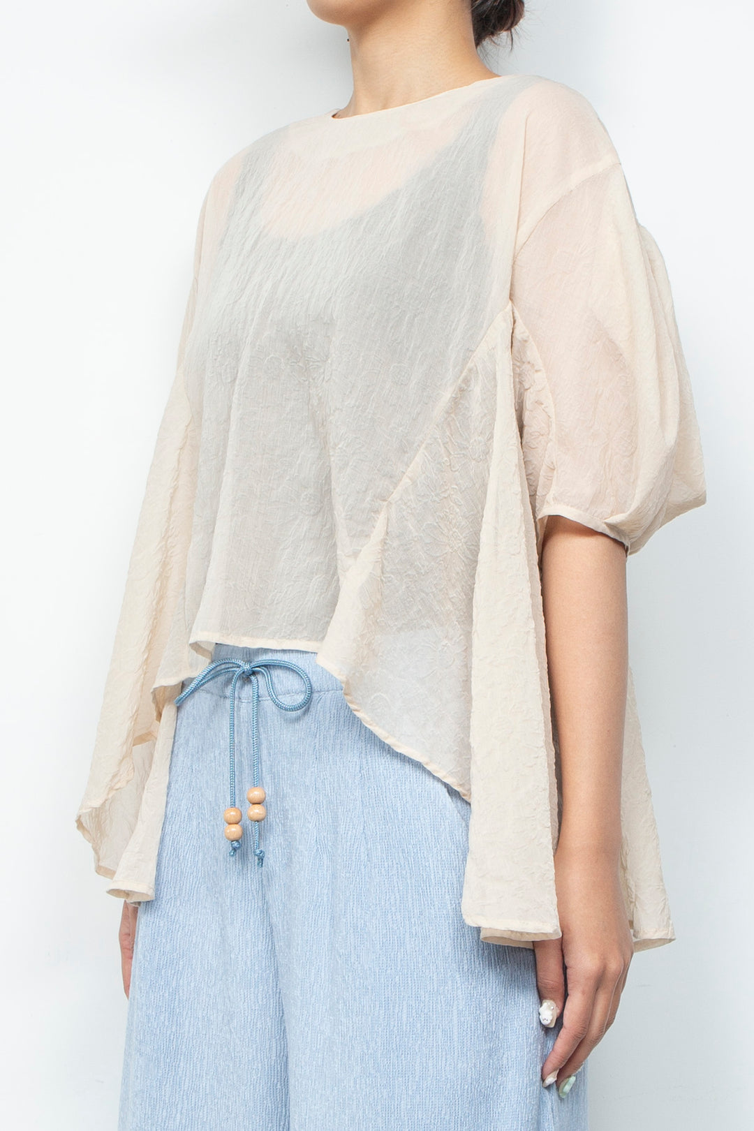 Airy Bloom Blouse Kinari Beige