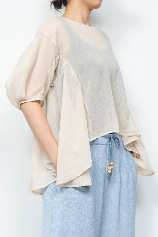 Airy Bloom Blouse Kinari Beige
