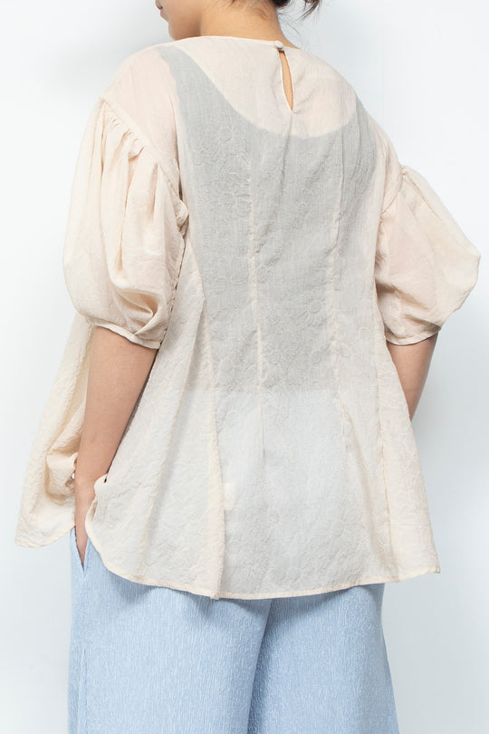 Airy Bloom Blouse Kinari Beige