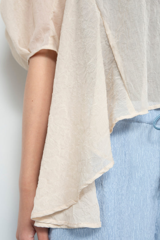 Airy Bloom Blouse Kinari Beige