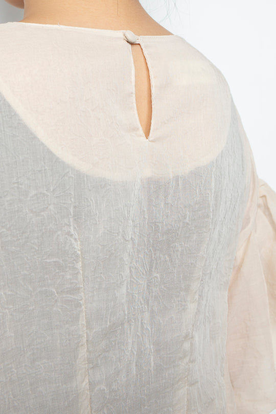 Airy Bloom Blouse Kinari Beige