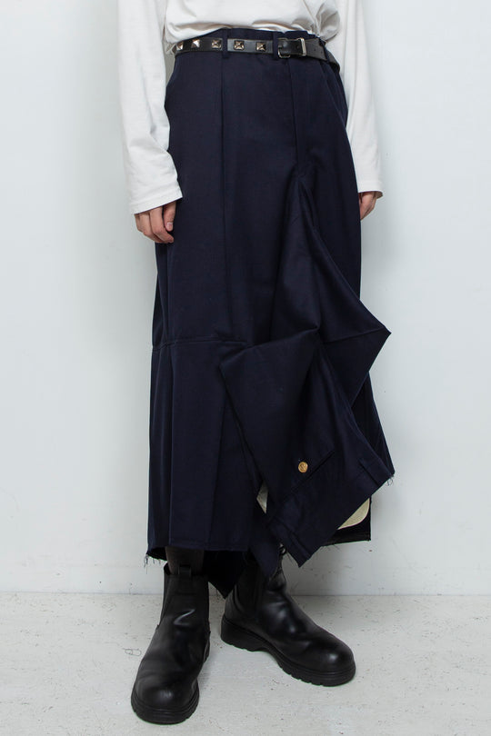 SAILOR WOOL DOUBLE SKIRT