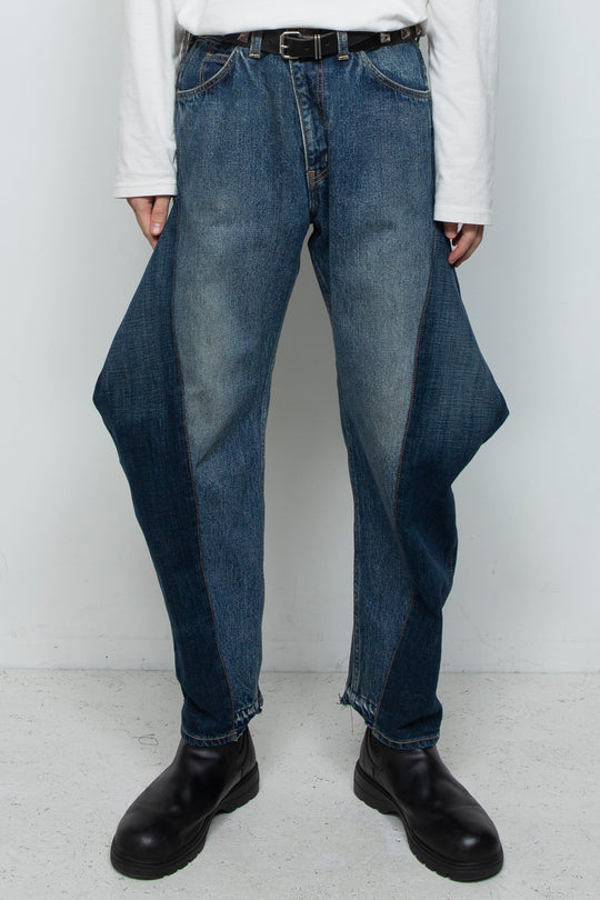 DENIM 3D SHAPE COCOON PANTS