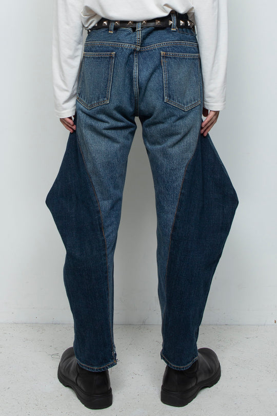 DENIM 3D SHAPE COCOON PANTS
