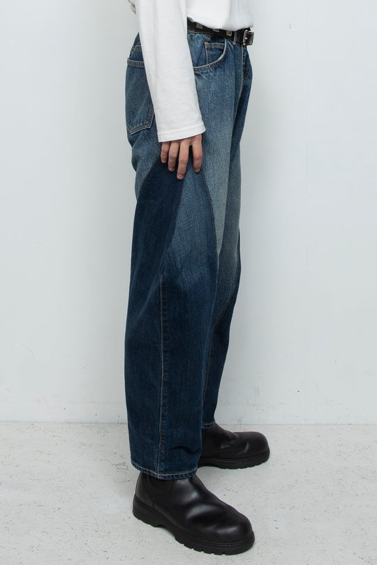 DENIM 3D SHAPE COCOON PANTS