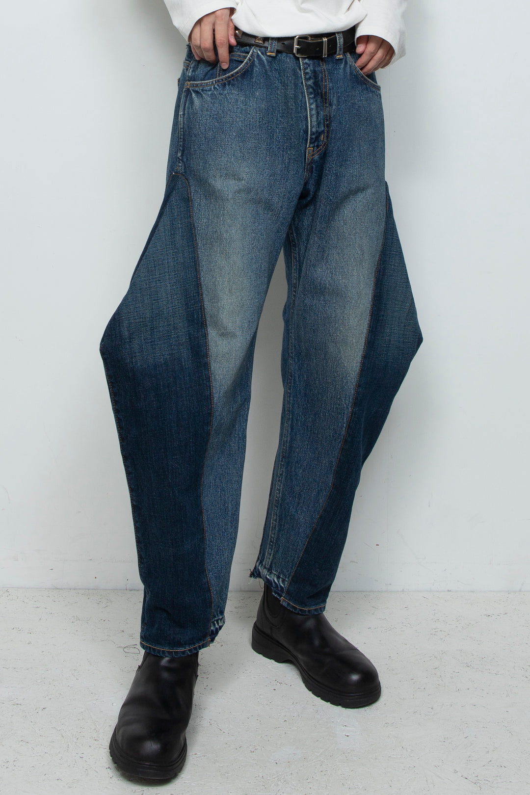 DENIM 3D SHAPE COCOON PANTS