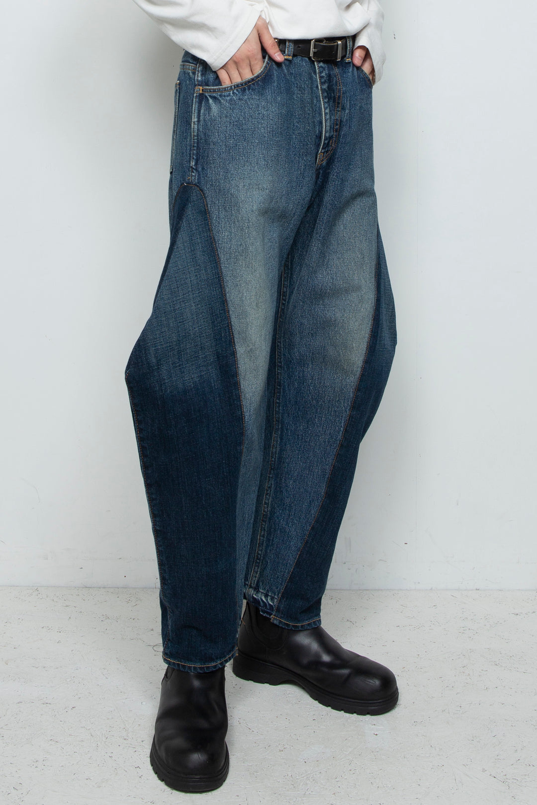 DENIM 3D SHAPE COCOON PANTS