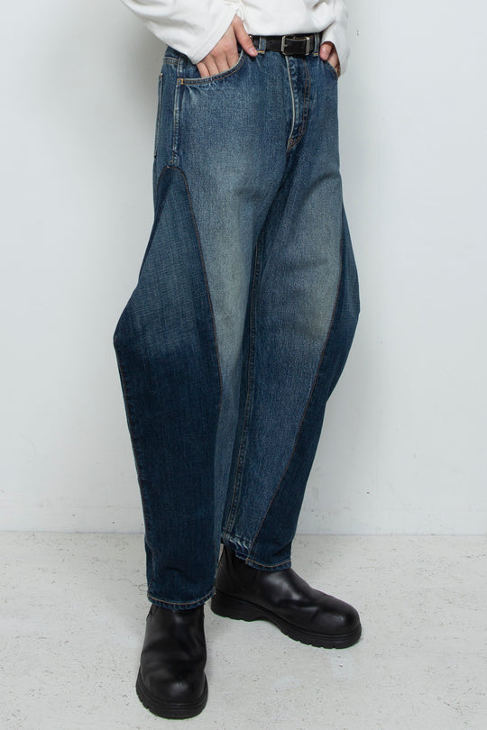 DENIM 3D SHAPE COCOON PANTS