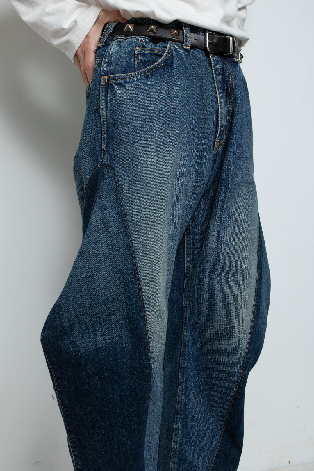 DENIM 3D SHAPE COCOON PANTS