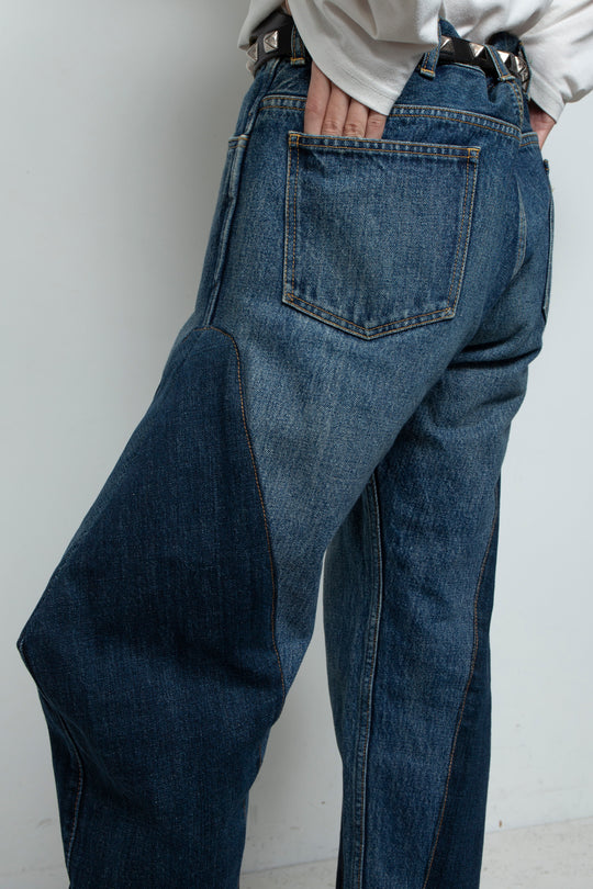 DENIM 3D SHAPE COCOON PANTS