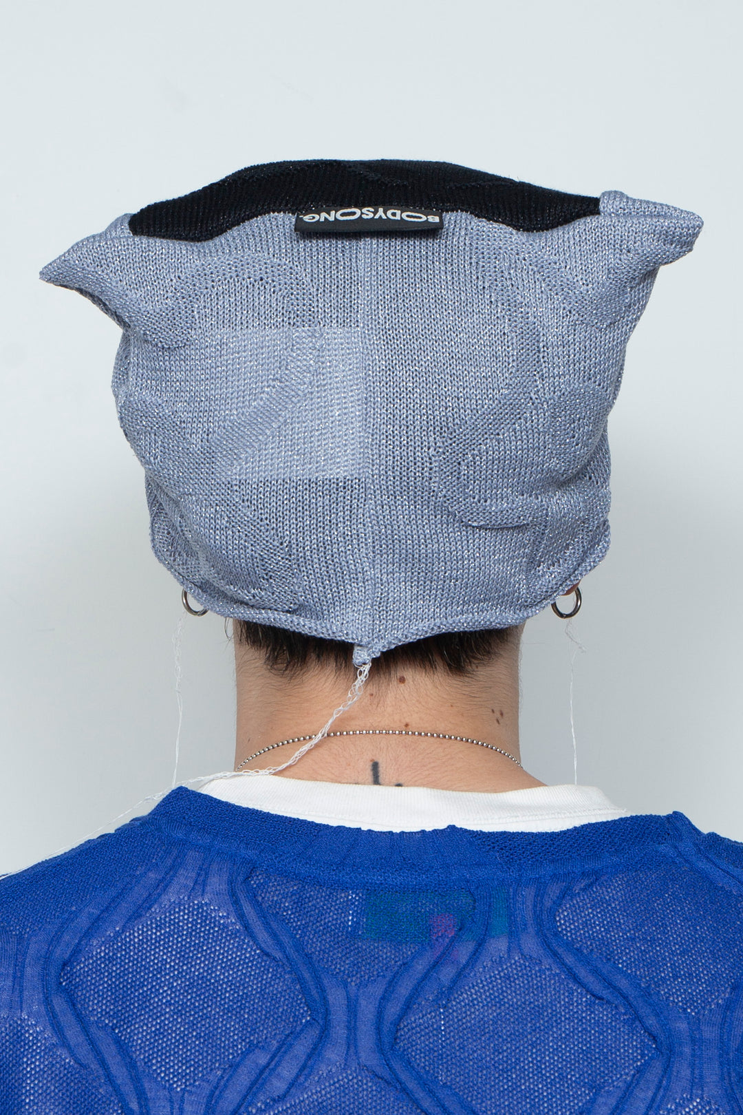 PATCHWORK FLORAL KNIT CAP BLACK