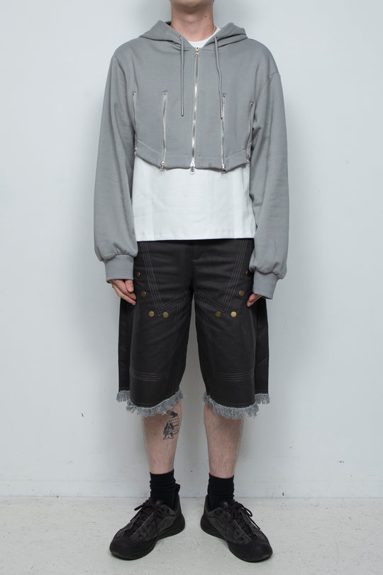 Zippered hooded sweatshirt