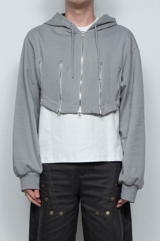 Zippered hooded sweatshirt