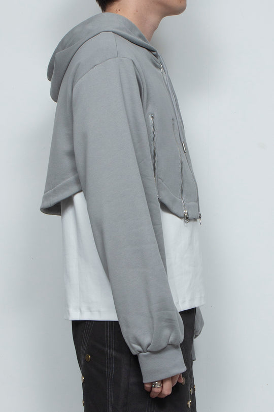 Zippered hooded sweatshirt