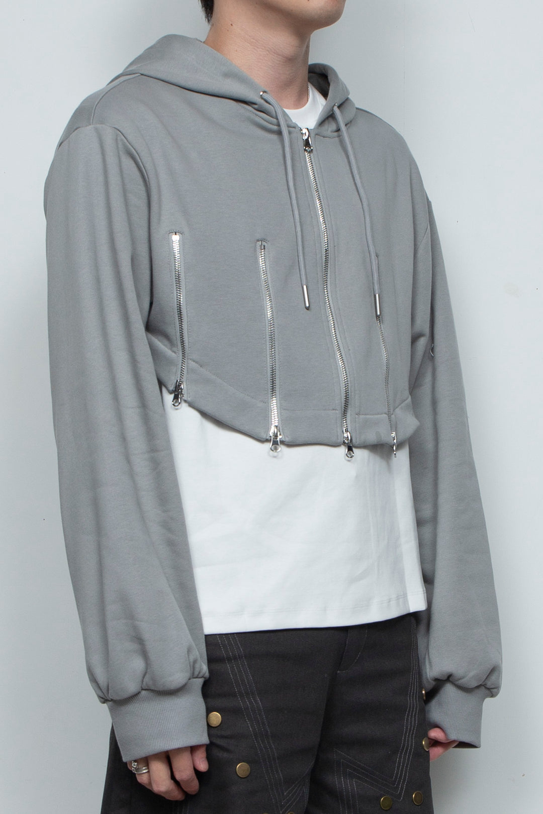 Zippered hooded sweatshirt