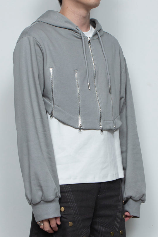 Zippered hooded sweatshirt