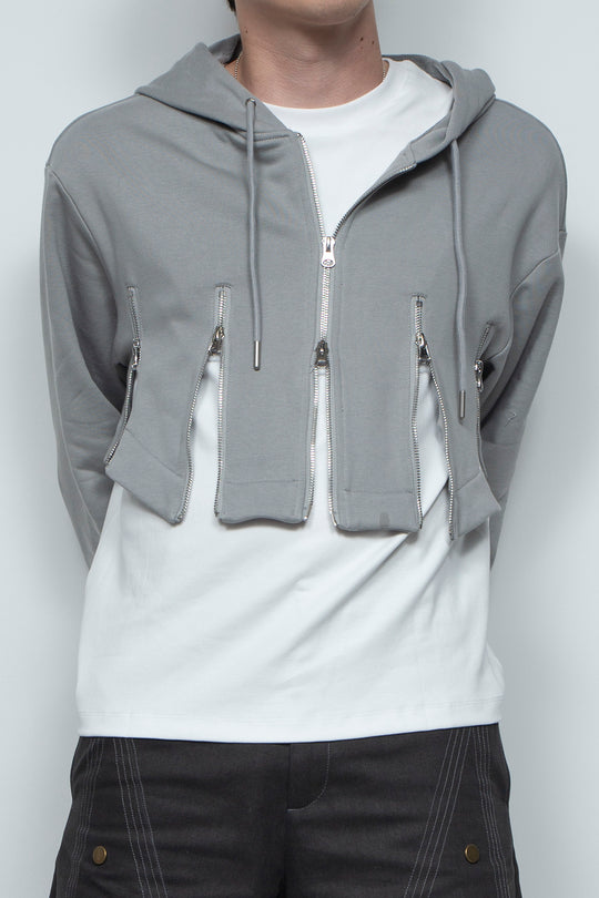 Zippered hooded sweatshirt