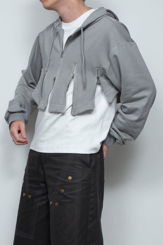 Zippered hooded sweatshirt