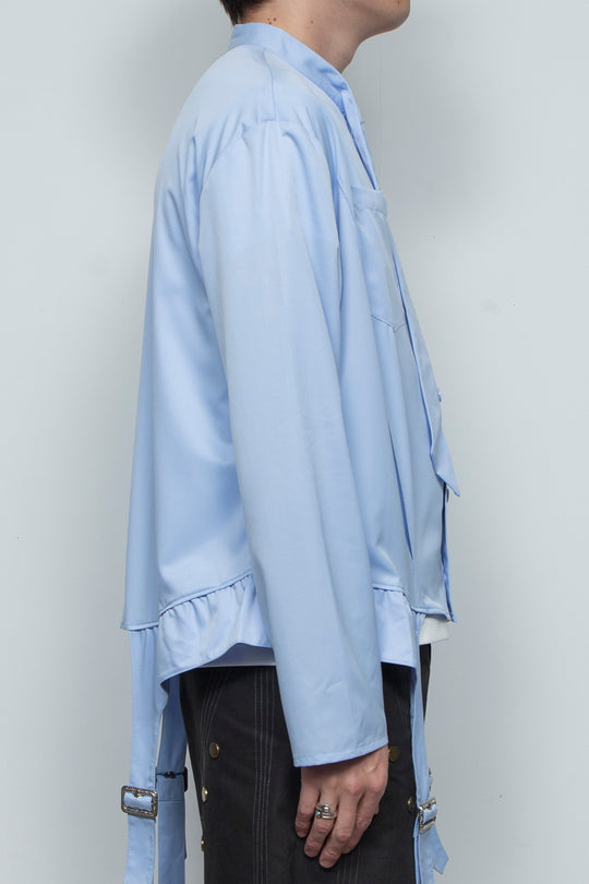 Blue suspender socks design bow tie shirt