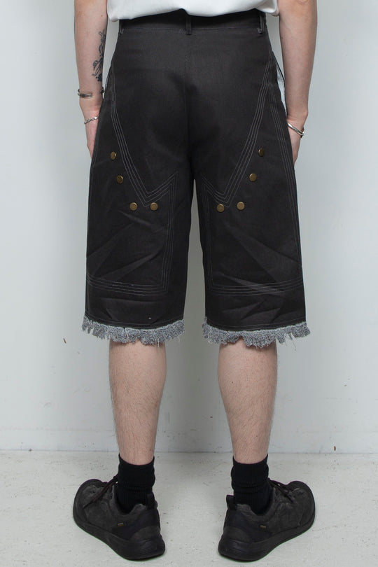 Workwear rivet rough edge shorts
