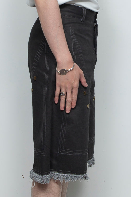 Workwear rivet rough edge shorts