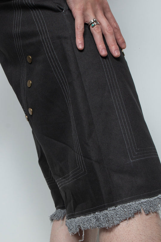 Workwear rivet rough edge shorts